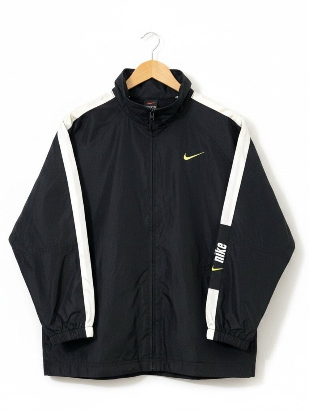 Nike Windbreaker Jacket Youth M 10-12 Black Full Zip Swoosh Lightweight
